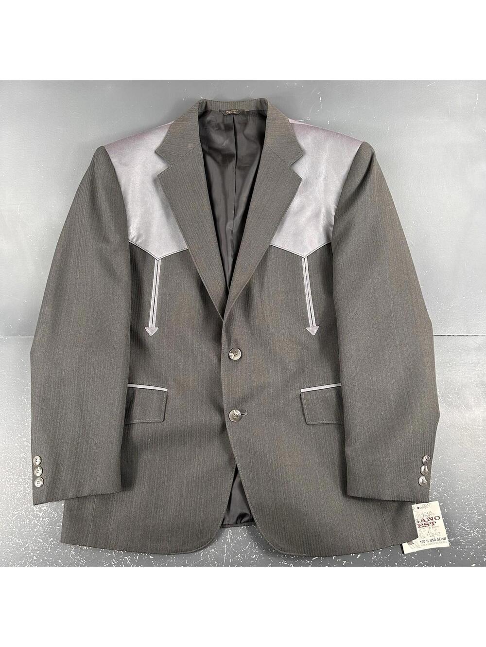 VTG Pagano West Blazer Mens 42S Olive Green Arizona Worsted Fiber Smiles USA NWT
